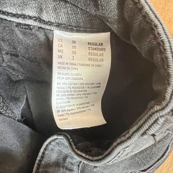 American Eagle Jeans Women's Size 00 Black Hi-Rise Jegging Skinny Distressed - Picture 5 of 10